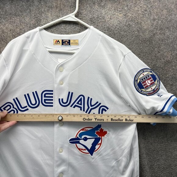 Alomar Toronto Blue Jays Jersey Mens Large White MLB Majestic 12 HOF Baseball - Picture 9 of 11
